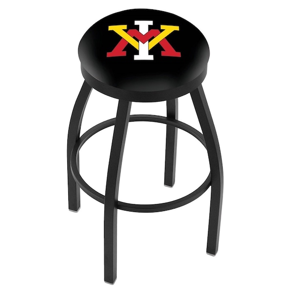 25" Blk Wrnkl Virginia Military Institute Swivel Bar Stool, Accent Ring