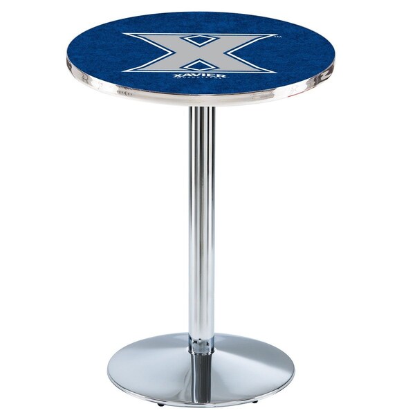 42" Chrome Xavier Pub Table, 36" dia. Top