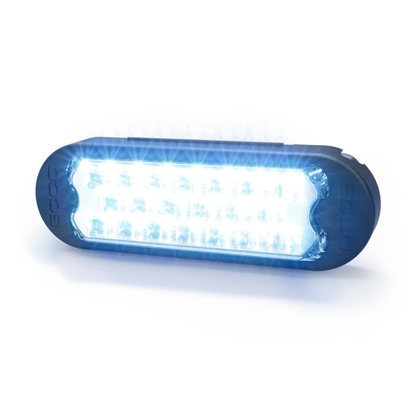 Dir Led, 7 Patterns, Ovl Grom, 12-24Vdc, Blu