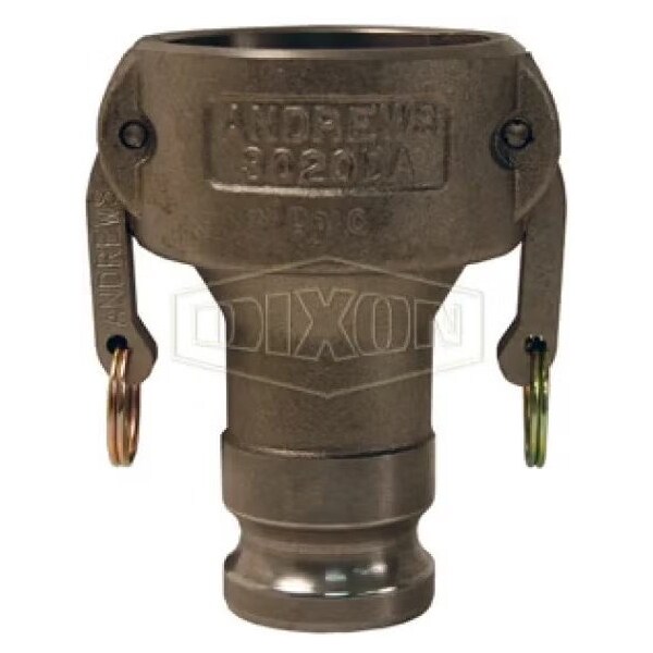 Type DA Cam and Groove Reducing Coupler, 4 x 6 in Nominal, Coupler x Adapter End Style, Malleable Ir