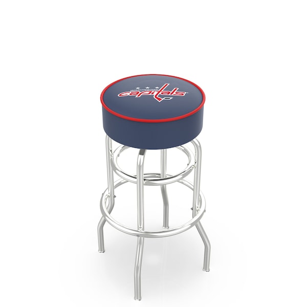25" Washington Capitals Cushion Seat, 2-Ring Chrome Swivel Bar Stool