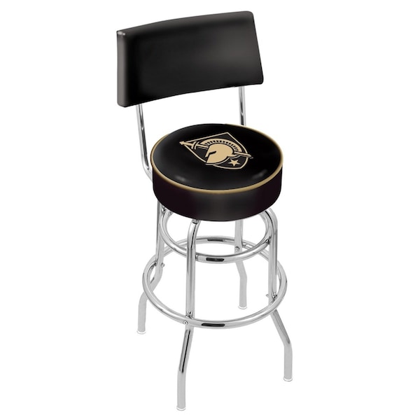25" Chrome 2-Ring US Military Academy ARMY Swivel Bar Stool, Back