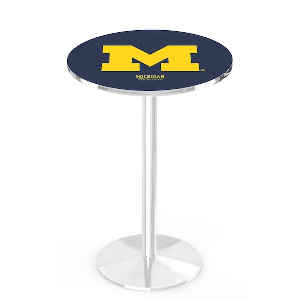 42" Chrome Michigan Pub Table, 36" dia. Top