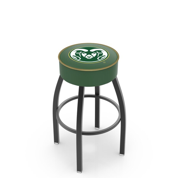 25" 4" Colorado State Cushion Seat, Blk Wrinkle Base Swivel Bar Stool