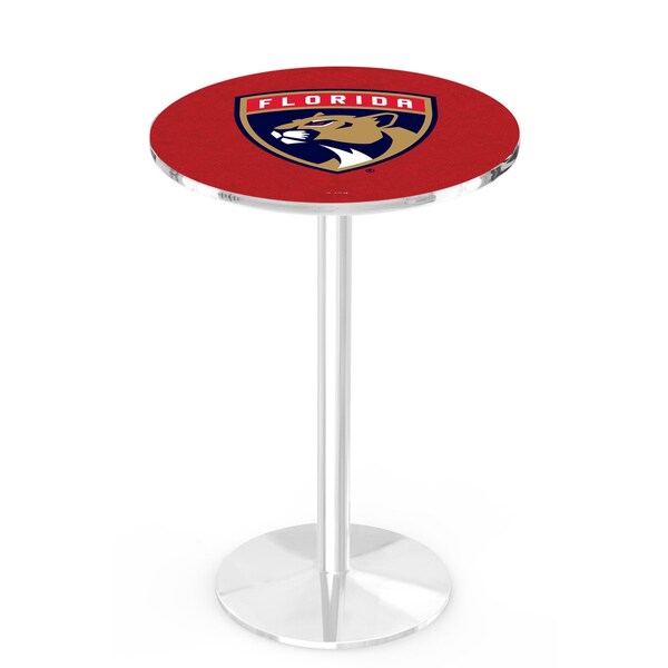 42" Chrome Florida Panthers Pub Table, 36" dia. Top