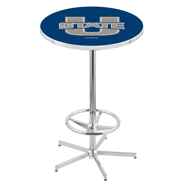 42" Chrome Utah State Pub Table, 36" dia. Top