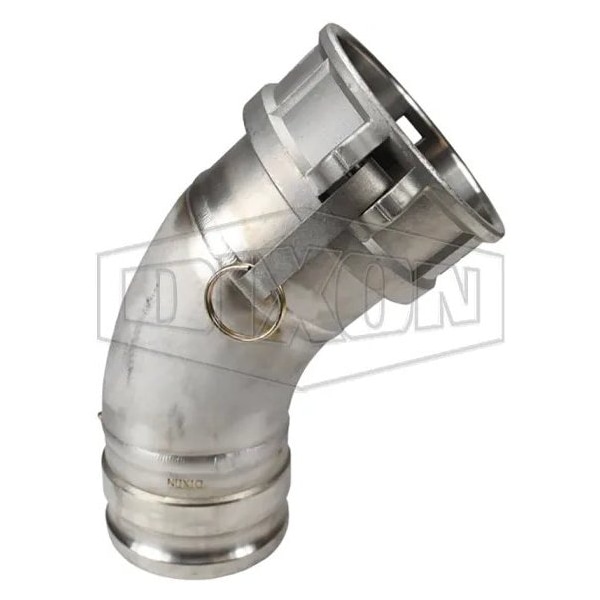 45Deg Cam and Groove Elbow, 3 in, Male Adapter x Female Coupler, 316 SS, Domestic