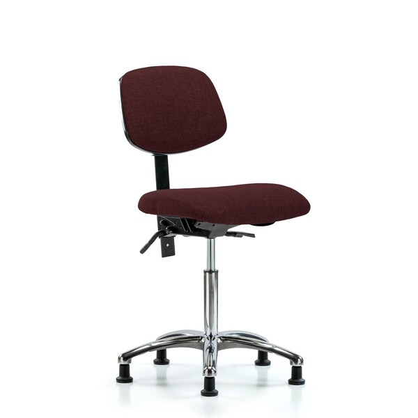 Chair, Fabric, Med Bench, Chrome Glides, Bur, No Arms, 22" to 29" Height, Burgundy