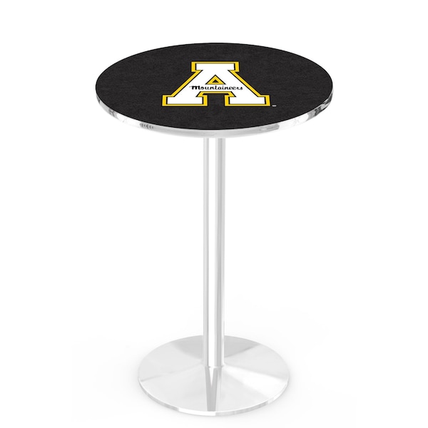 42" Chrome Appalachian State Pub Table, 36" dia. Top