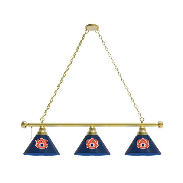 Auburn 3 Shade Billiard Light, Brass Fixture