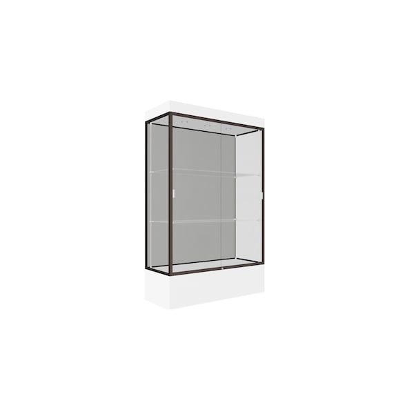 Lighted Floor Display Case 48x76x20, 12" Base, Bronze