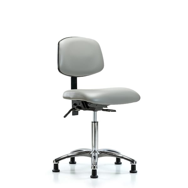 Chair, Vin, Med Bench, Chr Tilt Glides, Dov, No Arms, 22" to 29" Height, Dove
