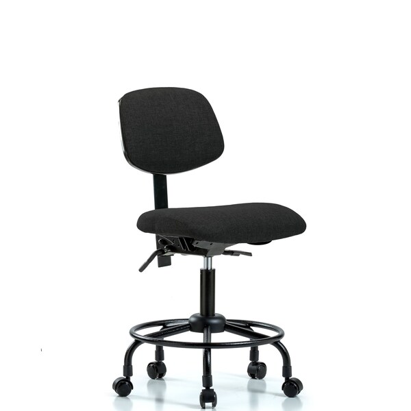 Desk Chair Desk Chair, Fabric, RT Casters, Blk, No Arms, 21" to 26" Height, Fabric, Black