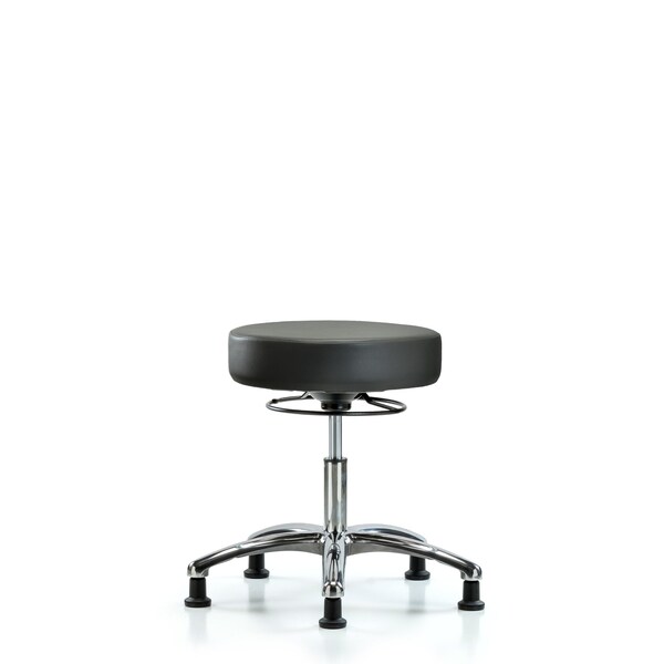 Vinyl Stool, Chrome, Desk, Glides, Carbon