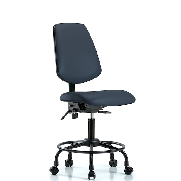 Desk Chair No Arms, 21" to 26" Height, Vinyl, Imperial Blue