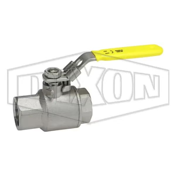 2 pc Ball Valve, 3/4 in Nominal, FNPT End Style, 316 SSss Steel Body, Full Port, PTFE Seal Soft