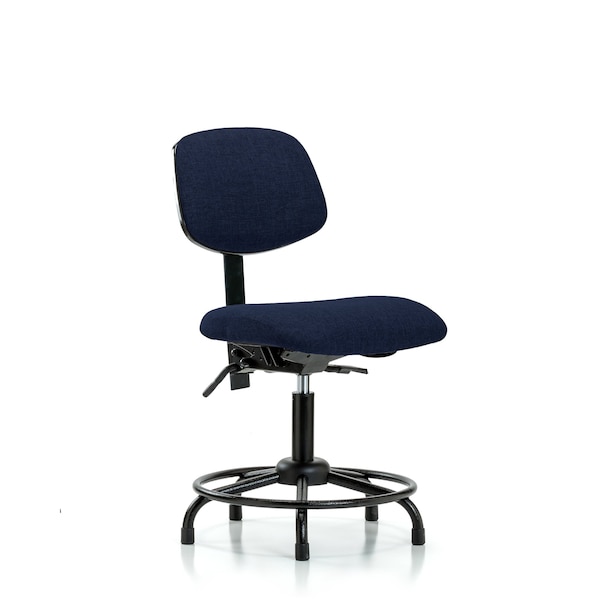 Desk Chair Desk Chair, Fabric, RT Tilt Glides, Nav, No Arms, 19" to 24" Height, Fabric, Dark Blue