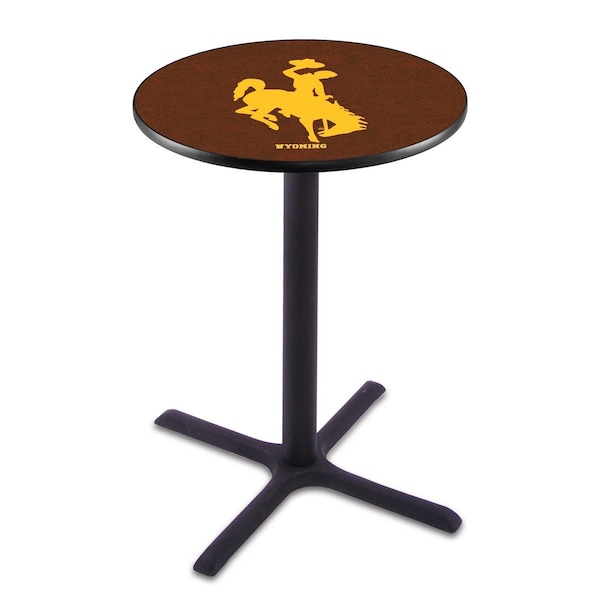42" Blk Wrinkle Wyoming Pub Table, 36" dia. Top