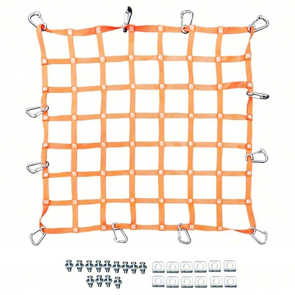 Safety Netting System, Orange, 3 ft L