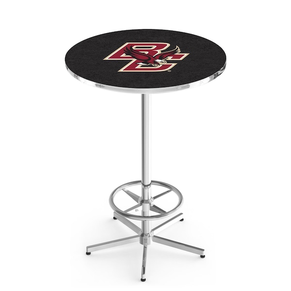 42" Chrome Boston College Pub Table, 36" dia. Top