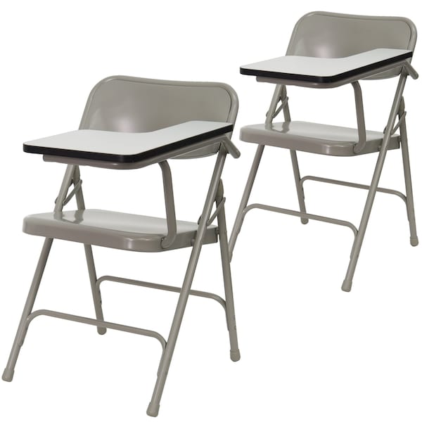 Premium Steel Folding Chair with Left Handed Tablet Arm, PK2