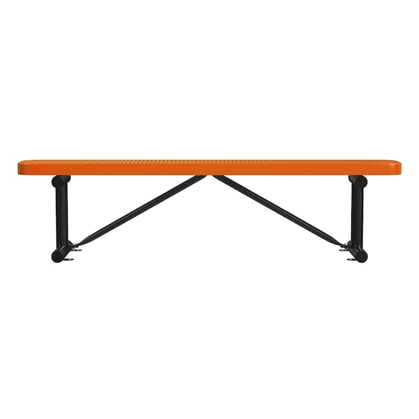 Bench w/o Back, Surface Mount, 6ft., Orange