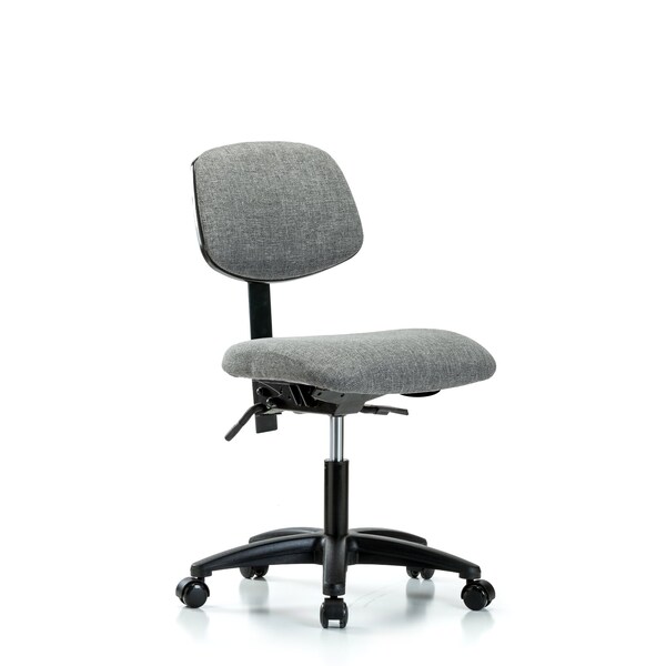 Desk Chair Desk Chair, Fabric, Tilt Casters, Gry, No Arms, 19" to 24" Height, Fabric, Grey