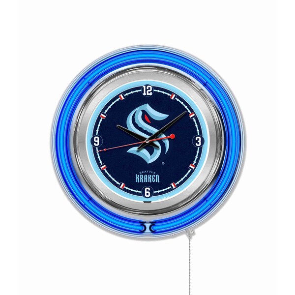 Officially Licensed Seattle Kraken Double Neon 15" Clock