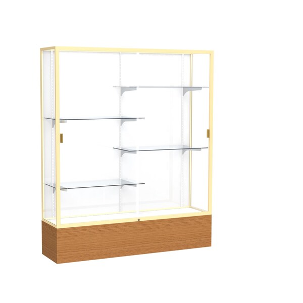 Floor Display Case 60x72x16, White, Champange