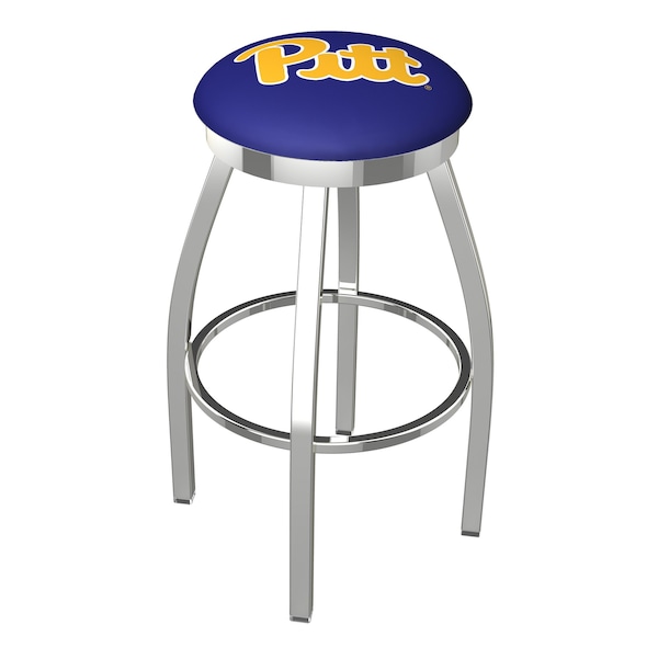 25" Chrome Penn State Swivel Bar Stool, Accent Ring