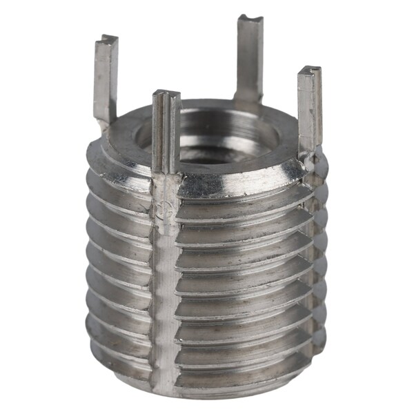 Key Locking Insert, Heavy Wall, 4 Keys, M8x1.25 Int Thrd Sz, M14x1.5 Ext Thrd Sz, Stainless Steel