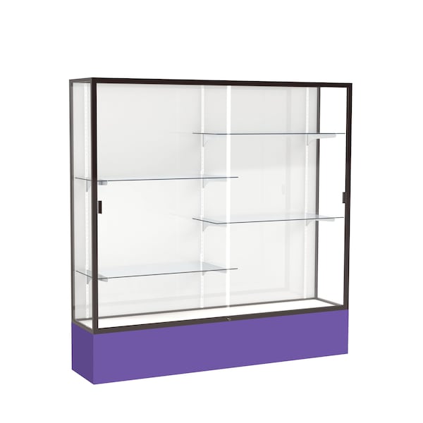 Spirit Floor Display Case 72x72x16, White, Bronze