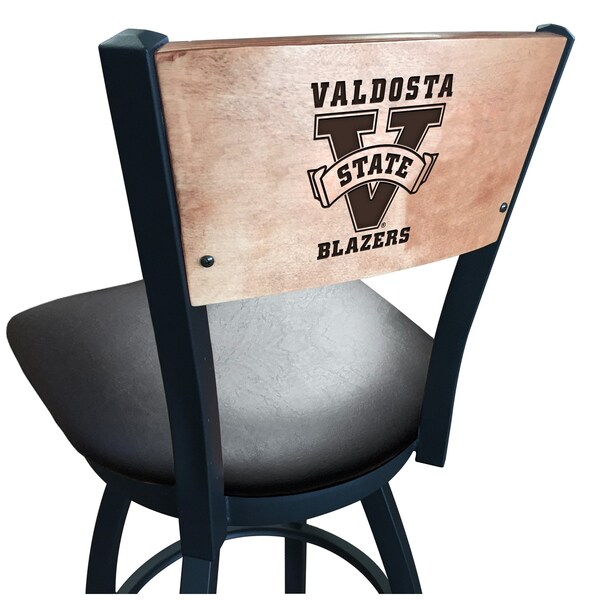 25" Blk Wrinkle Valdosta State Swivel Bar Stool, Laser Engraved Back