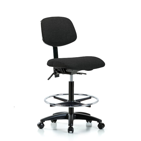 Chair, Fab, Hi Bench, Tilt CF Casters, Blk, No Arms, 26" to 35-1/2" Height, Black