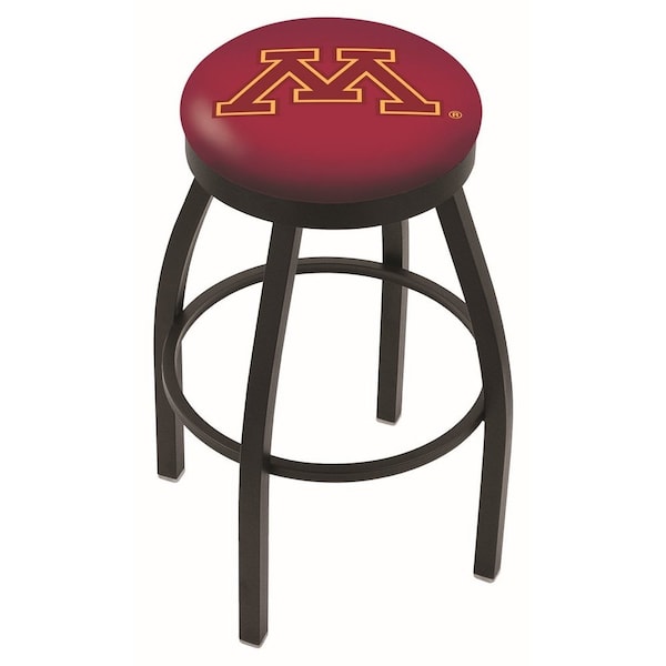 25" Blk Wrinkle Minnesota Swivel Bar Stool, Accent Ring