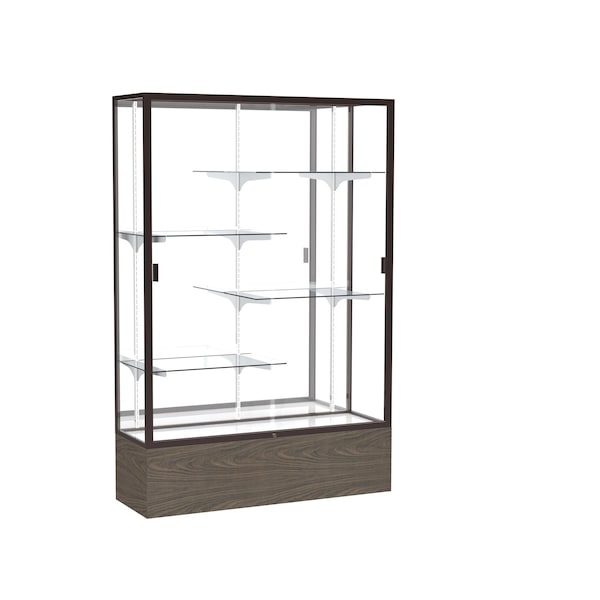 Floor Display Case 48x72x16, Mirror, Dark Bronze