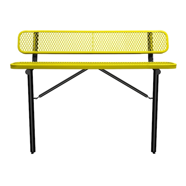 Bench/Back, Ingroud Mount, 6ft., Yellow