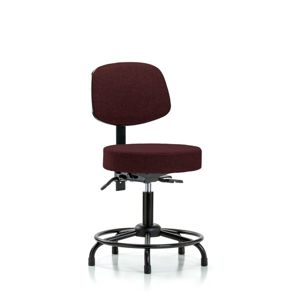 Desk Stool, Fabric, Bk, RT, Glides, Bur