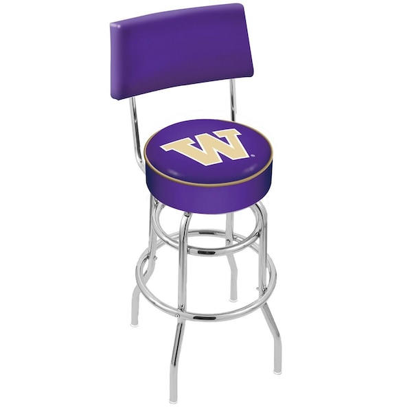 25" Chrome 2-Ring Washington Swivel Bar Stool, Back