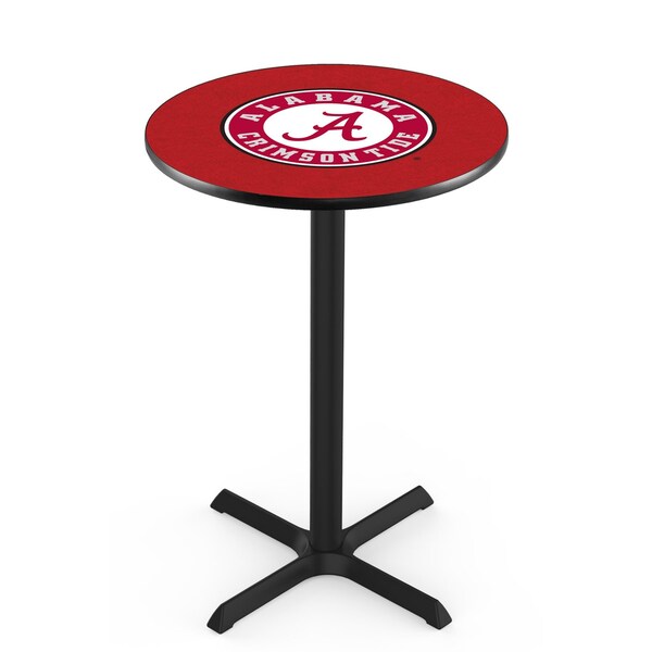 42" Blk Wrinkle Alabama Pub Table, 36" dia. Top