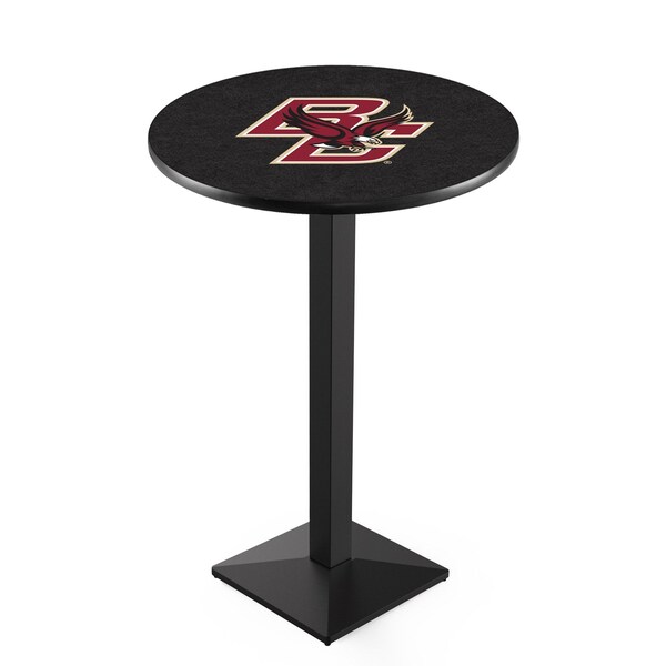 42" Blk Wrinkle Boston College Pub Table, 36" dia. Top
