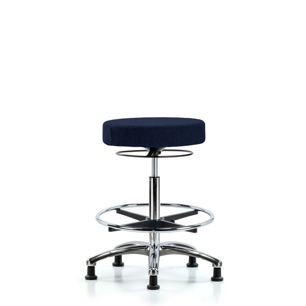 Bench Stool, Hi, Fabric, Chrom, CF, Glids, Nav