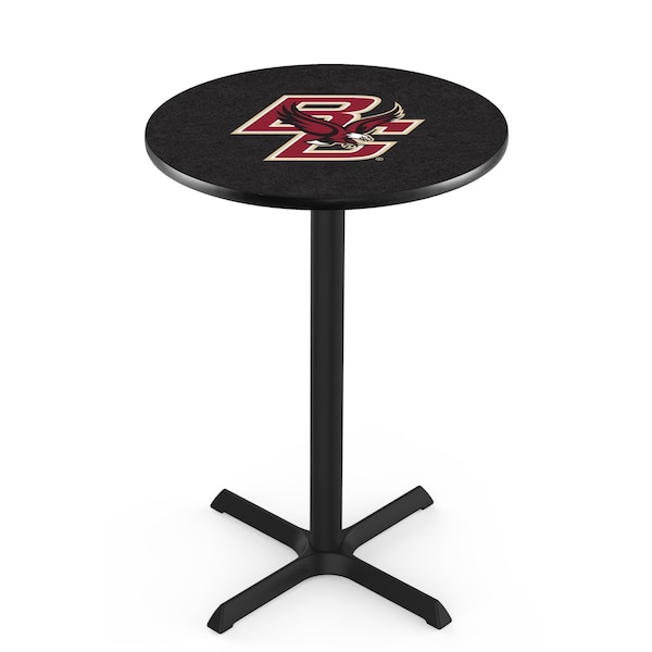 42" Blk Wrinkle Boston College Pub Table, 36" dia. Top