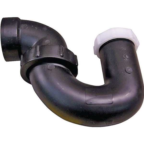 Thrifco Plumbing 6793221 PTrap, 112 in, Hub, ABS, Black