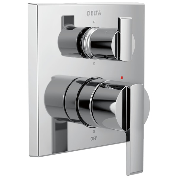 Ara Angular Modern Monitor 14 Series Valve Trim with 6-Setting Integrated Diverter
