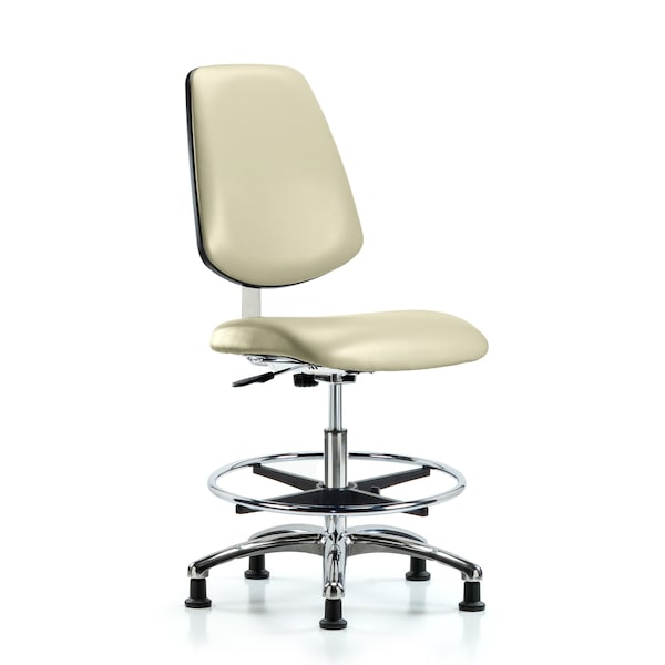 Clean Room Chair 22" to 29" Height, Vinyl, Adobe White