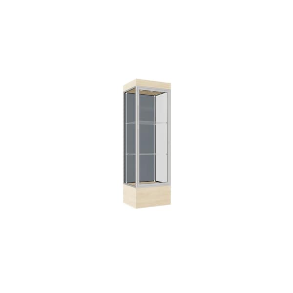 Lighted Floor Display Case 24x76x20, 12" Base, Satin