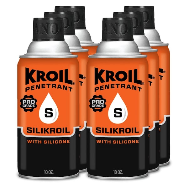 10 Oz. Penetrant with Silicone Aerosol (aka SiliKroil), Multipurpose, Rust Loosening, 6PK