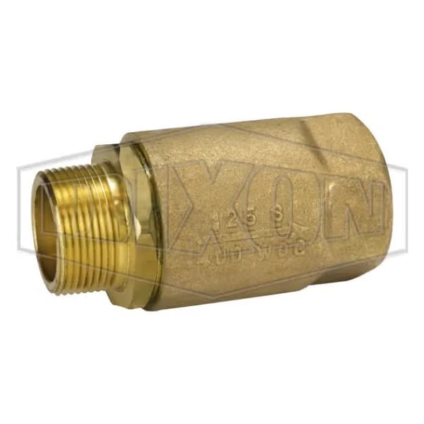 Ball Cone Check Valve, 1-1/4 in Nominal, MNPT x FNPT End Style, Brass Body, PTFE Seat Softgoods