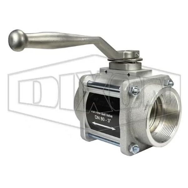 Mann-Tek by 1-Way Ball Valve, 3 in Nominal, FNPT End Style, Aluminum Body, Full Port, FPM Softgoods